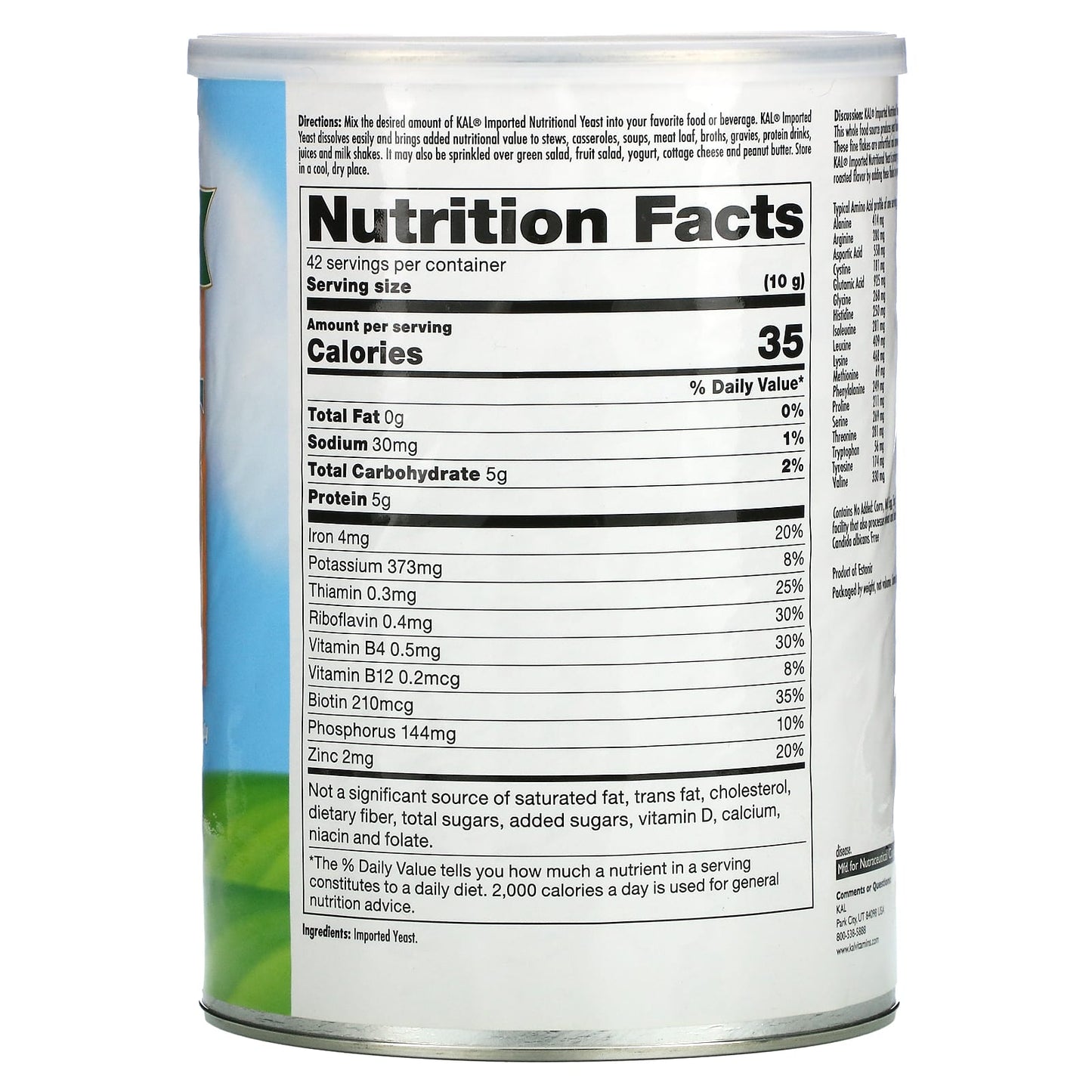 Kal, Yeast Imported Fine Flakes, 14.8 Oz UPC 021245382867 | HiLife Vitamins