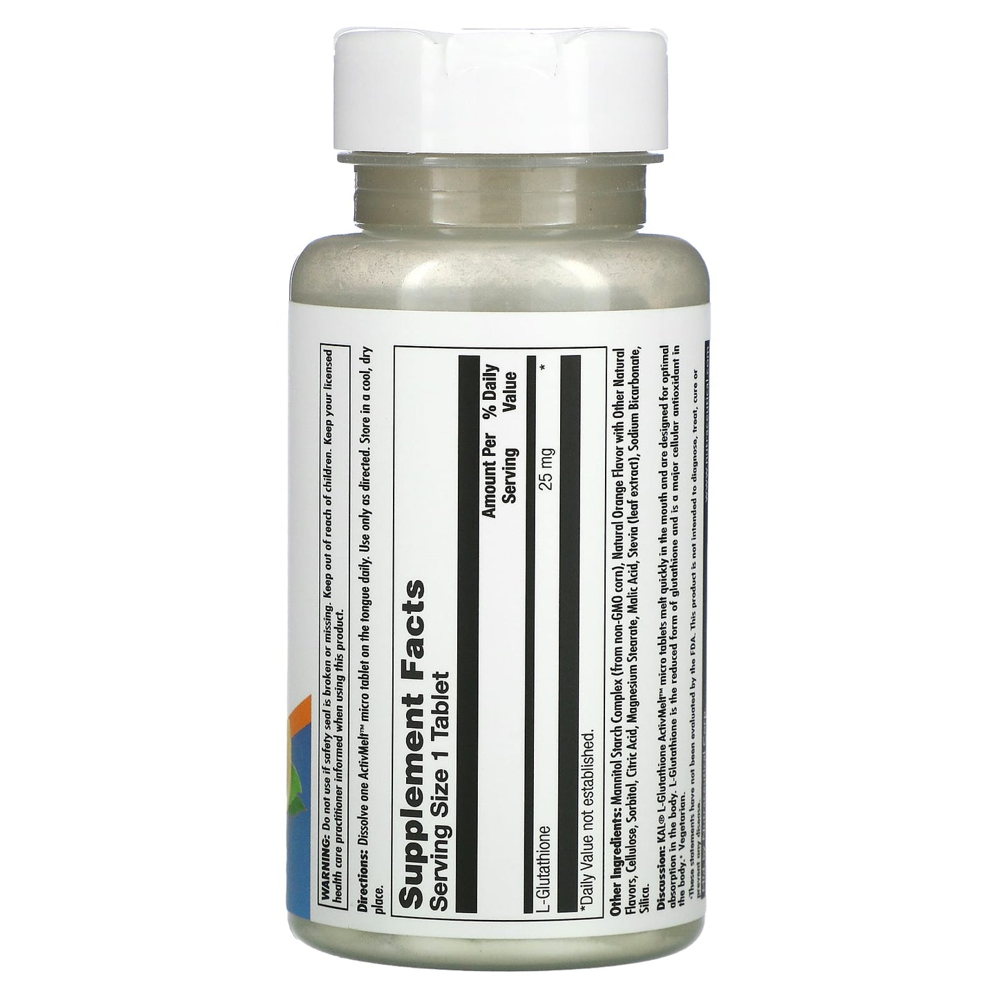 Kal, L-Glutathione Activmelt 25 mg, 90 Lozenges UPC 021245459361 | HiLife Vitamins