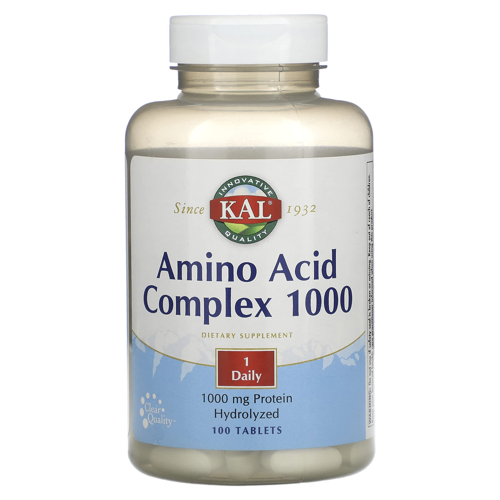 Kal, Amino Acid Complex 1000, 1,000 mg, 100 Tablets UPC 021245516101 | HiLife Vitamins