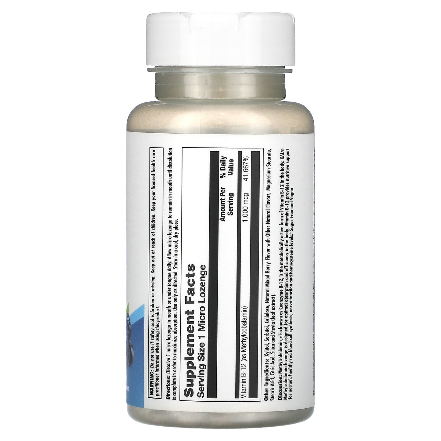 Kal, B-12 Methylcobalamin, Berry, 1,000 mcg, 60 Lozenges UPC 021245535751 | HiLife Vitamins