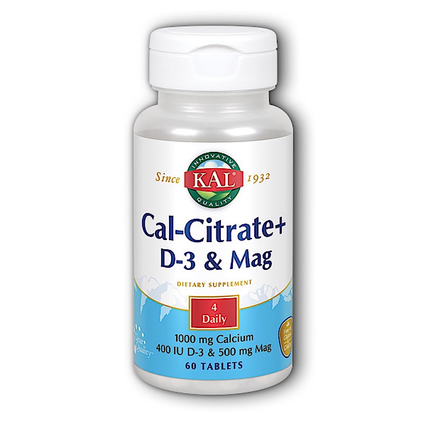 Kal, Cal Citrate+ 1000mg, 60 Tablets UPC 021245571063 | HiLife Vitamins