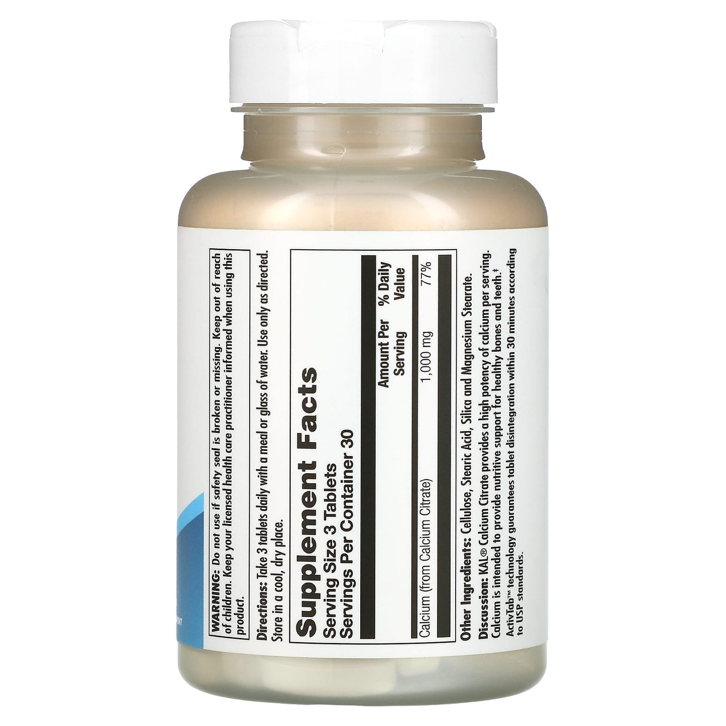 Kal, Cal Citrate 1000mg, 90 Tablets UPC 021245571094 | HiLife Vitamins