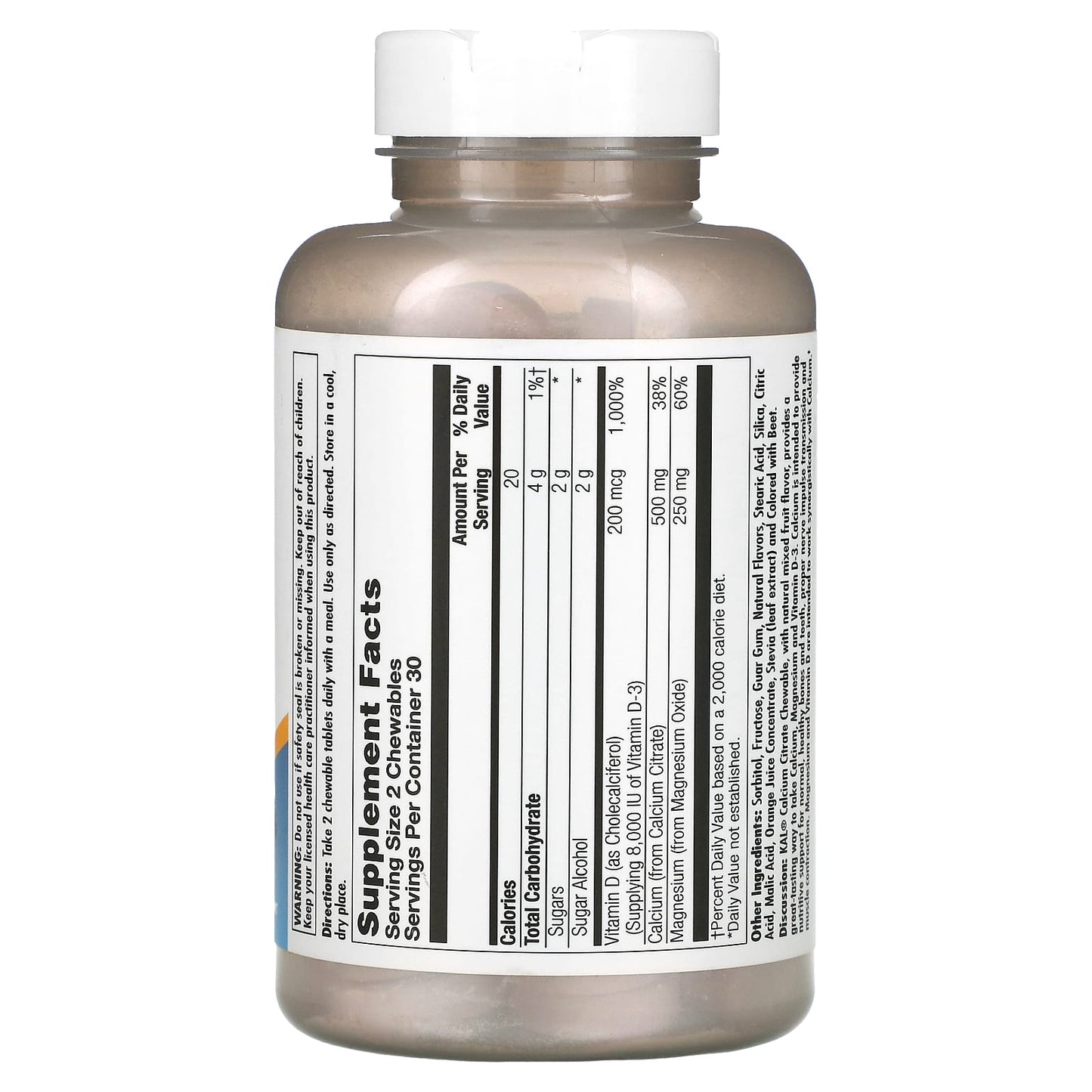 Kal, Cal Citrate+ Mixed Fruit 500mg, 60 Chewables UPC 021245572008 | HiLife Vitamins