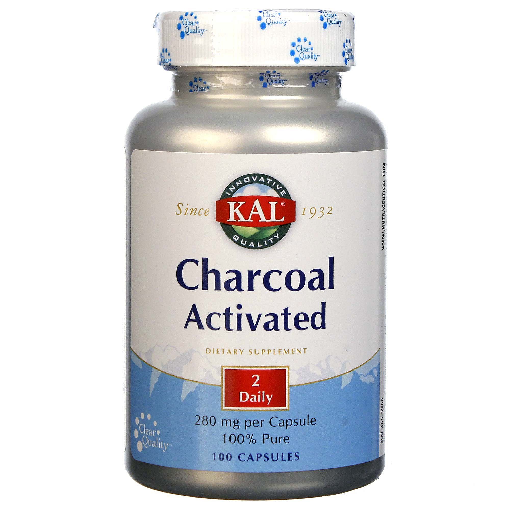 Kal, Charcoal 260 mg, 100 Capsules UPC 021245586104 | HiLife Vitamins