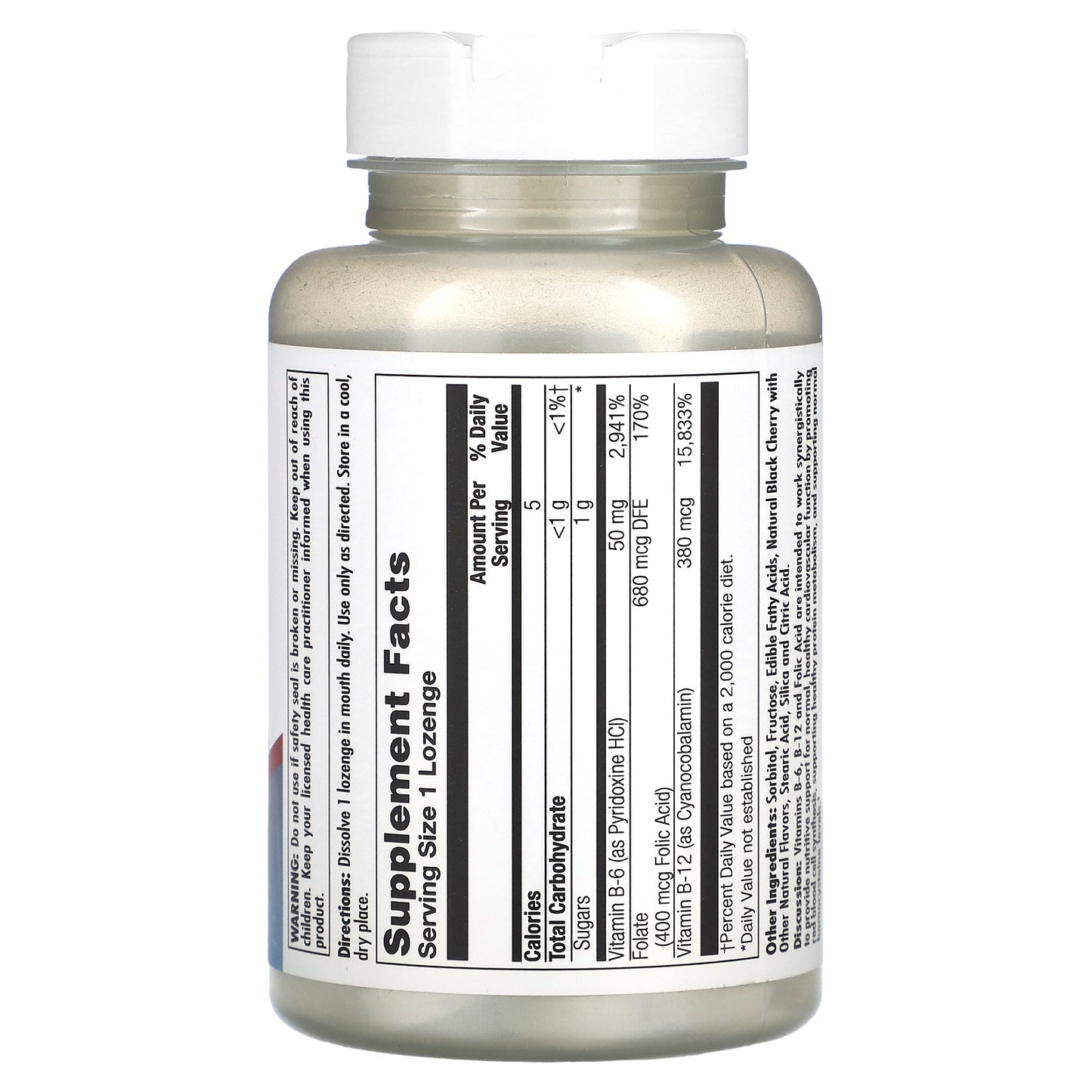 Kal, B-6 B-12 Folic Acid, Black Cherry, 60 Lozenges UPC 021245685555 | HiLife Vitamins