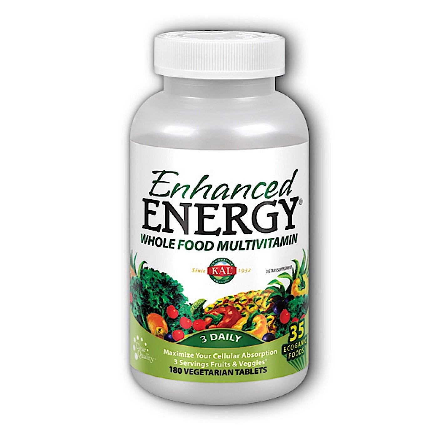Kal, Enhanced Energy, 180 Tablets UPC 021245710011 | HiLife Vitamins