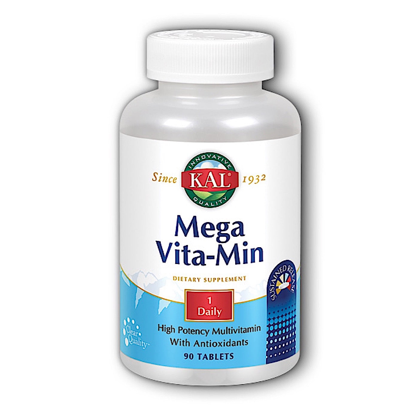 Kal, Mega Vita-Min SR, 90 Tablets UPC 021245760450 | HiLife Vitamins