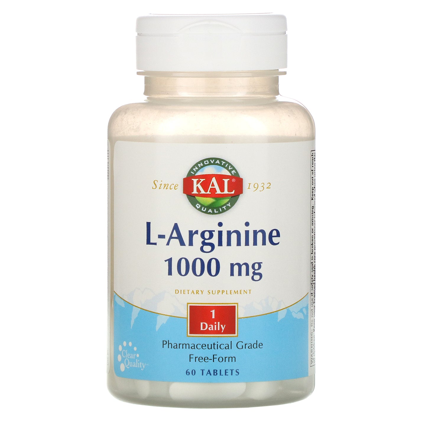 Kal, L-Arginine 1000mg, 60 Tablets UPC 021245794608 | HiLife Vitamins
