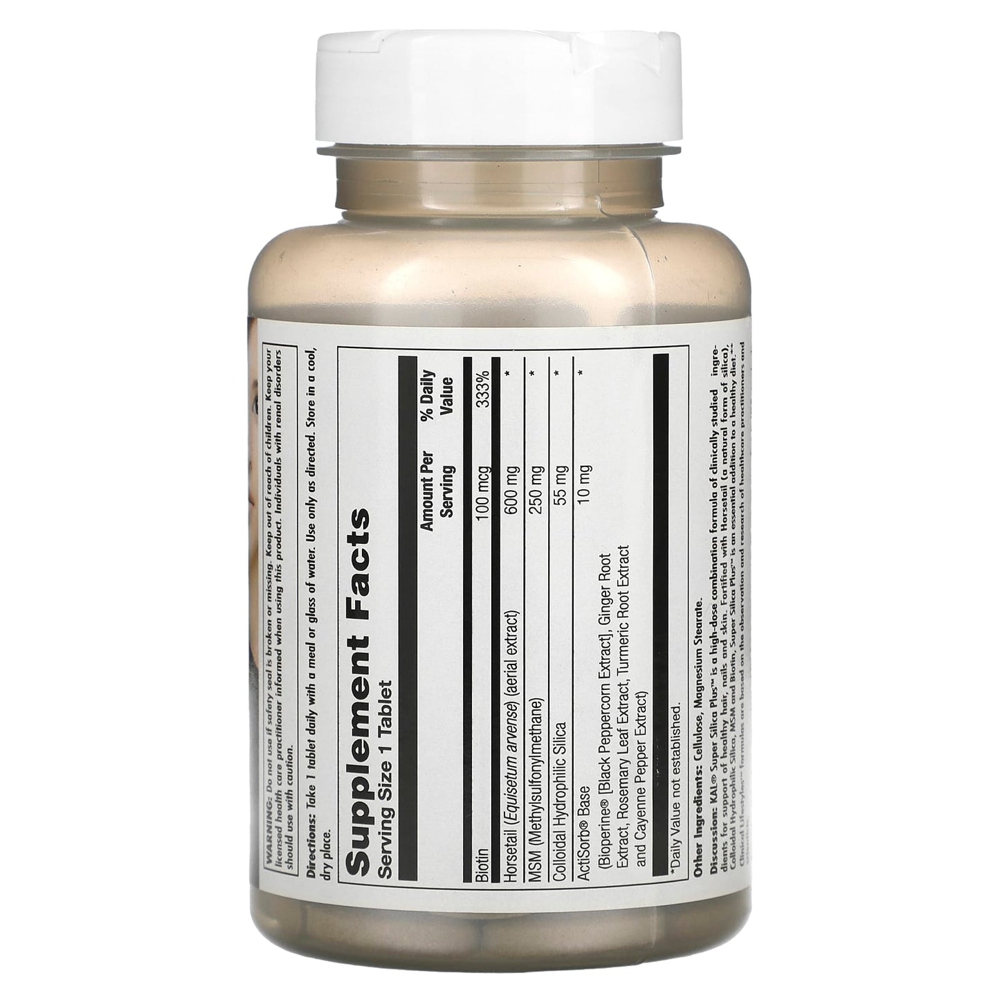 Kal, Super Silica Plus, 60 Tablets UPC 021245798866 | HiLife Vitamins