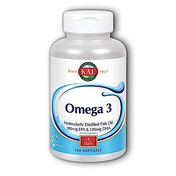Kal, Omega 3 1000 mg, 120 Softgels UPC 021245840121 | HiLife Vitamins