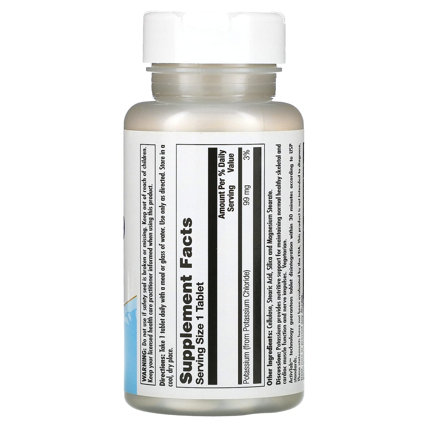 Kal, Potassium 99 Chloride 99 mg, 100 Tablets UPC 021245846703 | HiLife Vitamins