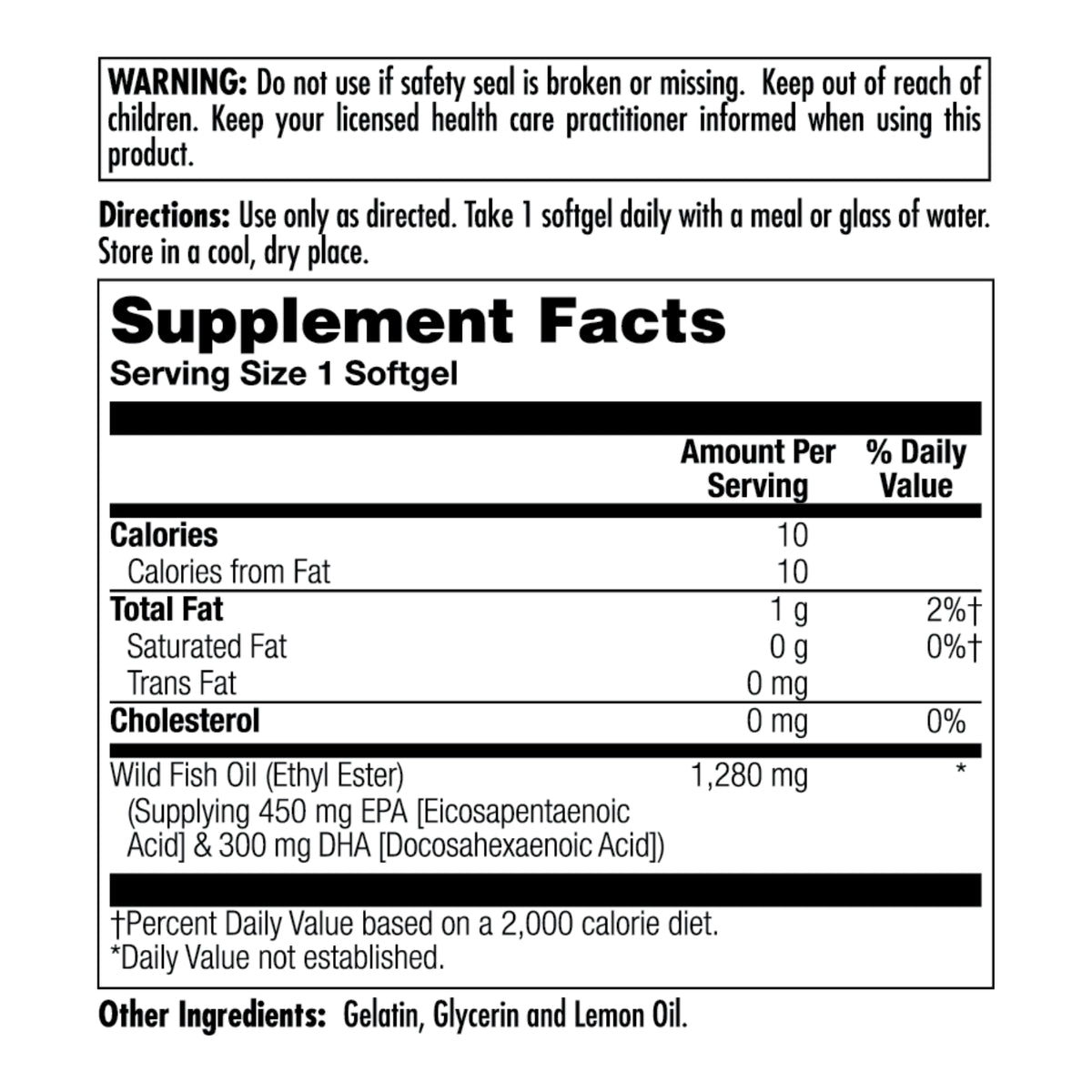 Kal, Omega 3 450/300, 60 Softgels UPC 021245864820 | Hilife Vitamins