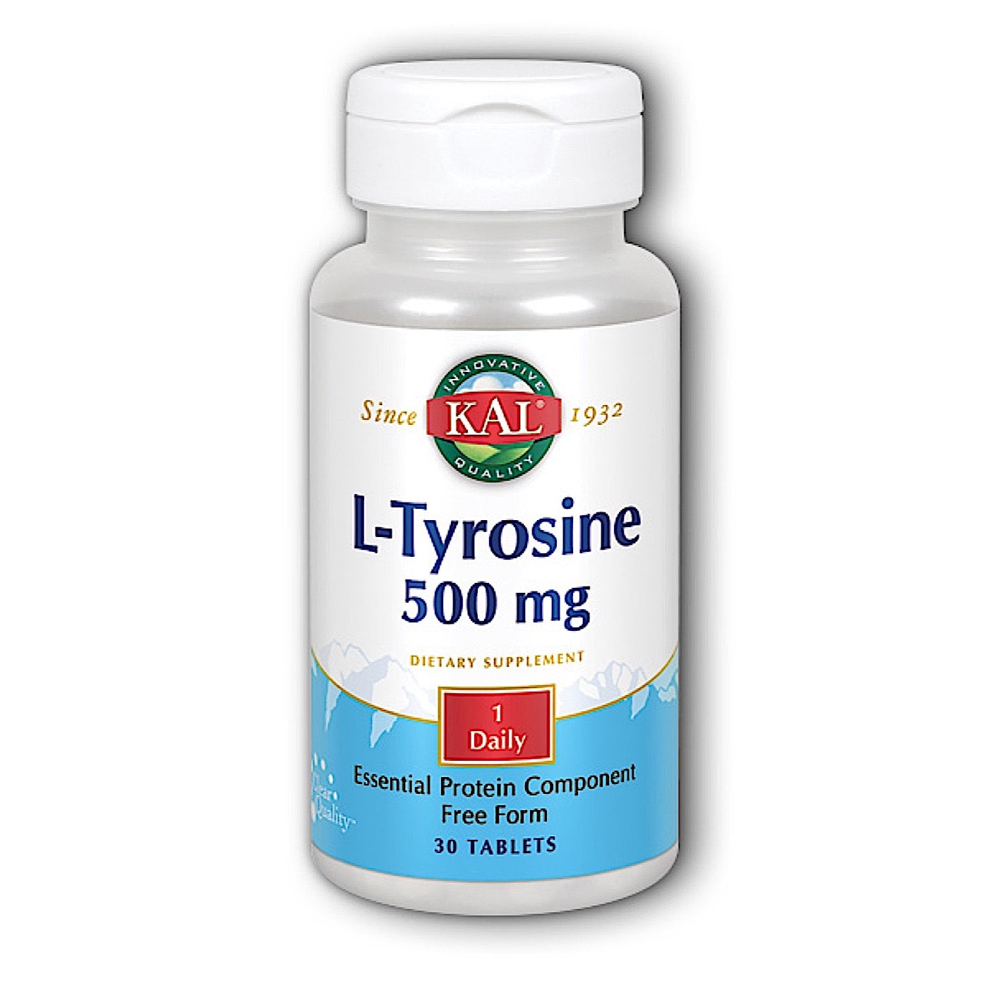 Kal, L-Tyrosine 500mg, 30 Tablets UPC 021245936039 | HiLife Vitamins