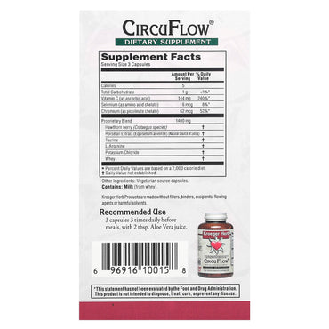 Kroeger Herb Comp Concentrates, Circu Flow, 270 Capsules UPC 696916100158 | Hilife Vitamins