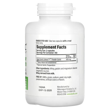 Kyolic, Aged Garlic Extract, Cardiovascular, Formula 100, 300 Capsules UPC 023542100434 | Hilife Vitamins