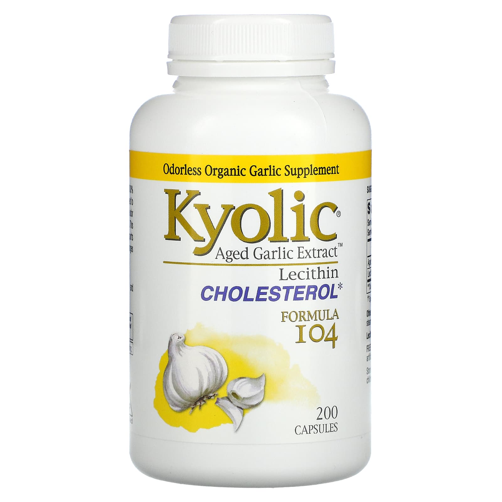 Kyolic, Aged Garlic Extract with Lecithin, 200 Capsules UPC 023542104425 | Hilife Vitamins