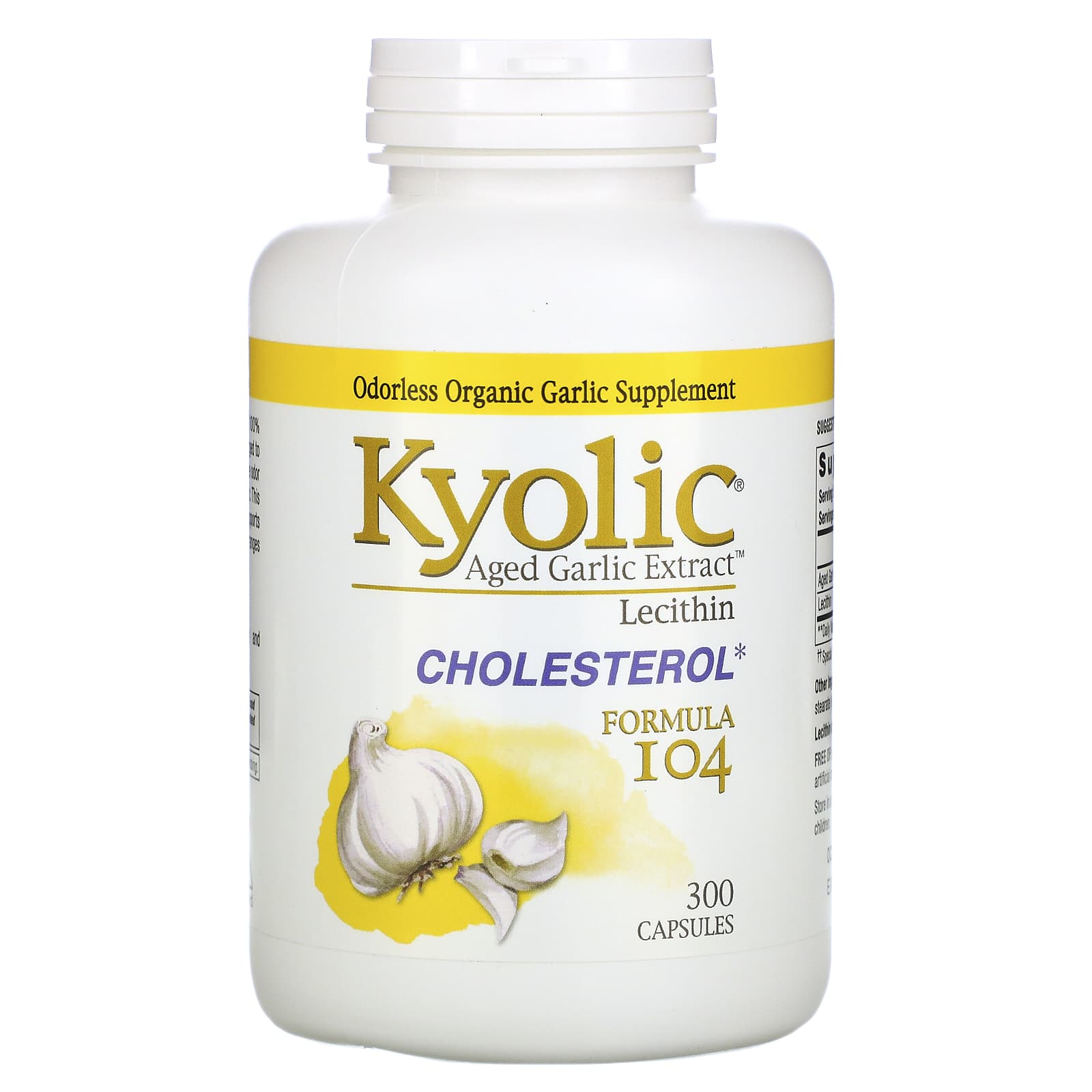 Kyolic, A.g.e. With Lecithin Formula 104, 300 Capsules UPC 023542104432 | Hilife Vitamins