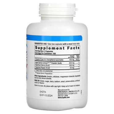 Kyolic, Aged Garlic Extract Formula 106, 300 Capsules UPC 023542106436 | Hilife Vitamins