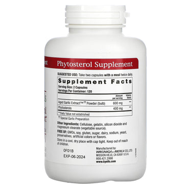Kyolic, Phytosterols Formula 107, 240 Capsules UPC 023542107433 | Hilife Vitamins