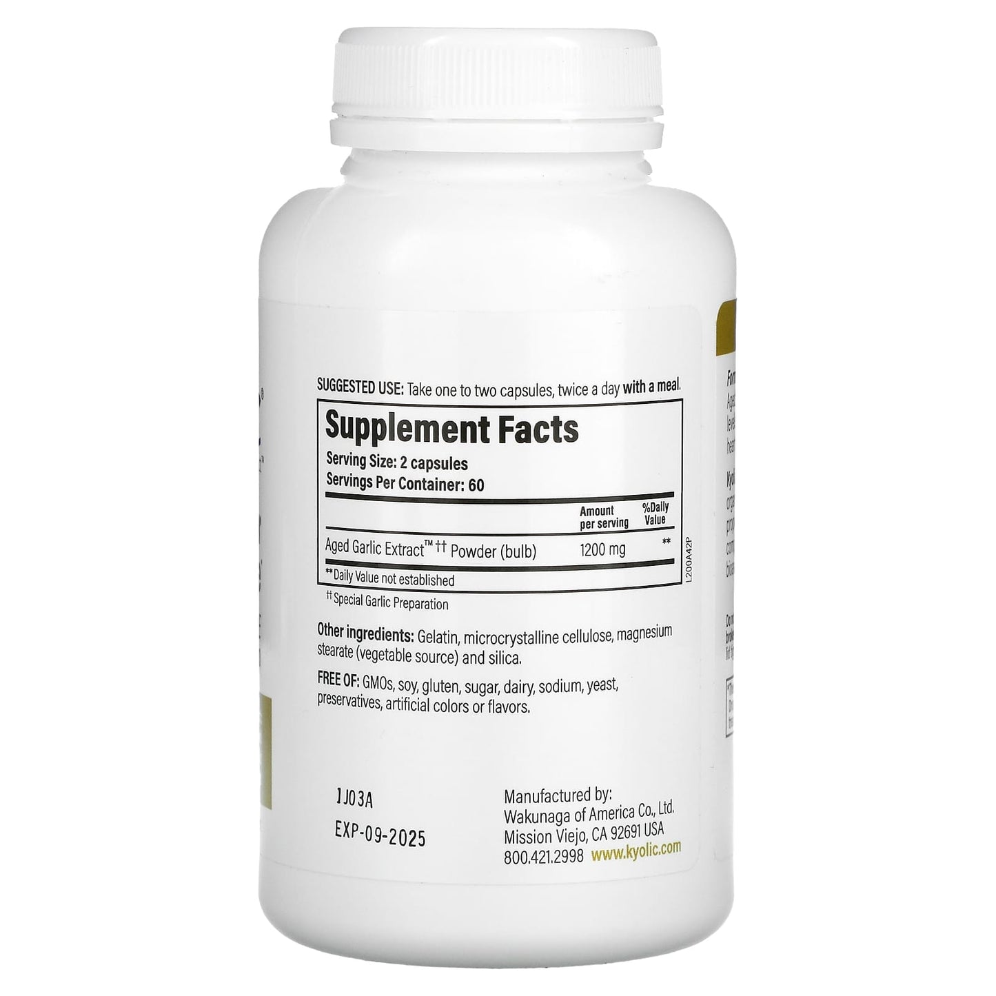 Kyolic, Aged Garlic Extract, Cardiovascular & Immune, 120 Capsules UPC 023542200424 | HiLife Vitamins