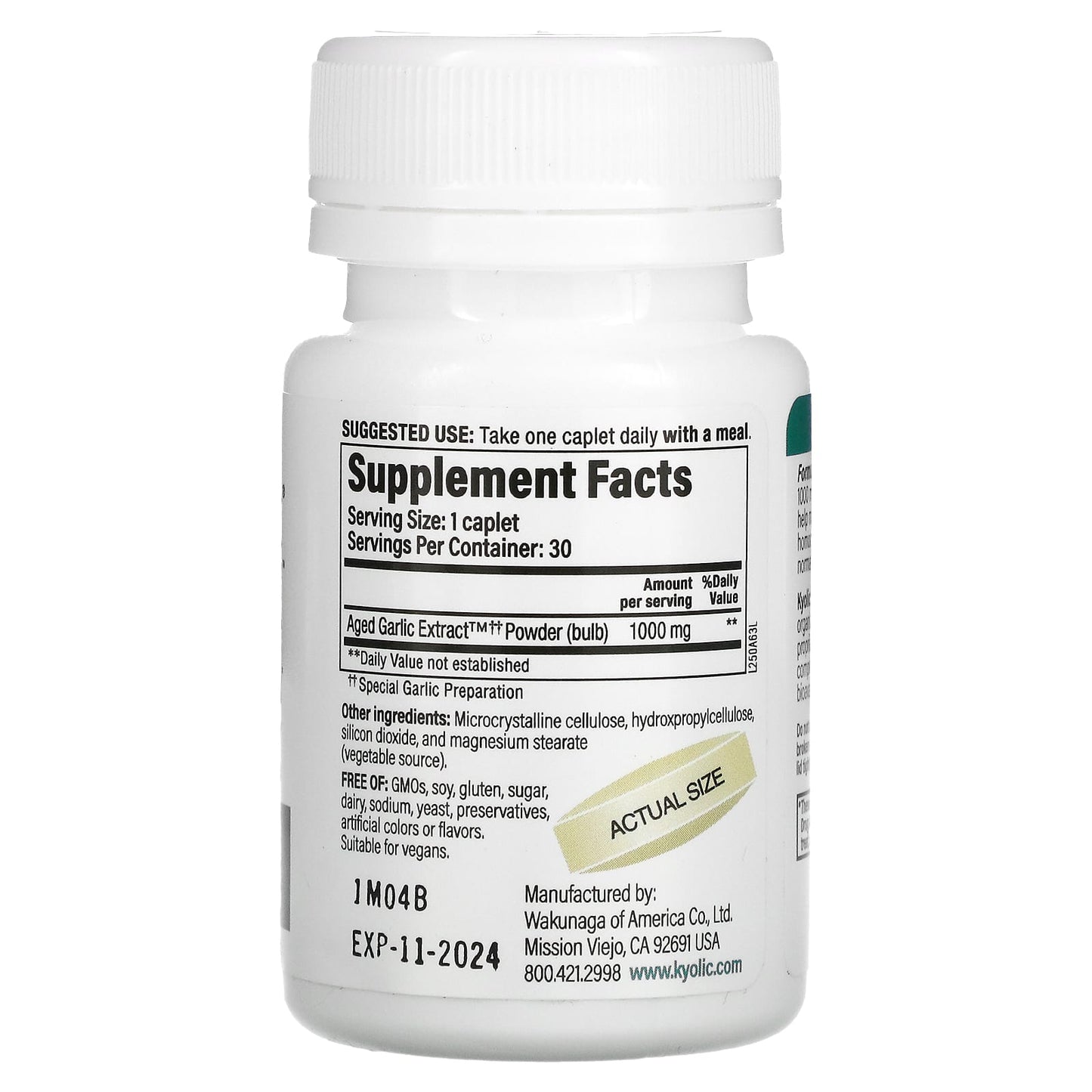 Kyolic, One Per Day, 30 Capsules UPC 023542250634 | HiLife Vitamins