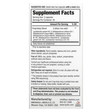 Kyolic, Kyo-Dophilus 9 Heat Stable Probiotic, 90 Capsules UPC 023542610490 | Hilife Vitamins