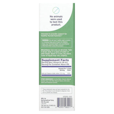 Life-Flo, Liquid Iodine Plus Orange, 2 Oz UPC 645951282213 | HiLife Vitamins