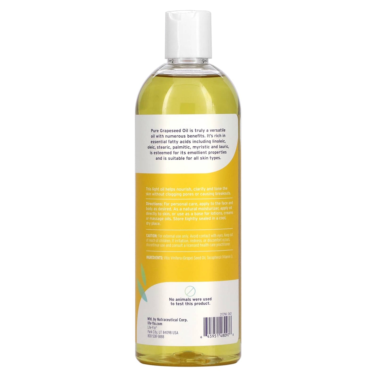 Life-Flo, Pure Grapeseed Oil, 16 Oz Oil UPC 645951480978 | HiLife Vitamins