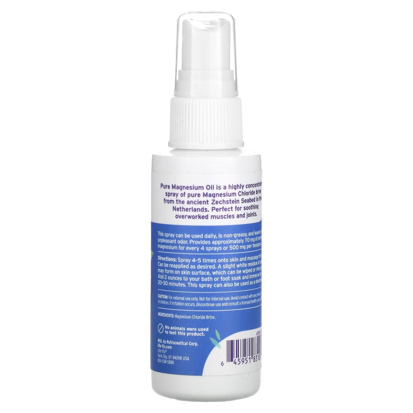Life-Flo, Pure Magnesium Oil Spray, 2 Oz Liquid UPC 645951831077 | HiLife Vitamins