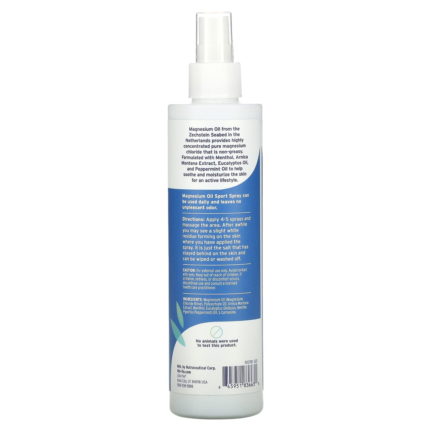 Life-Flo, Magnesium Oil Sport Spray, 8 Oz Spray UPC 645951836638 | HiLife Vitamins