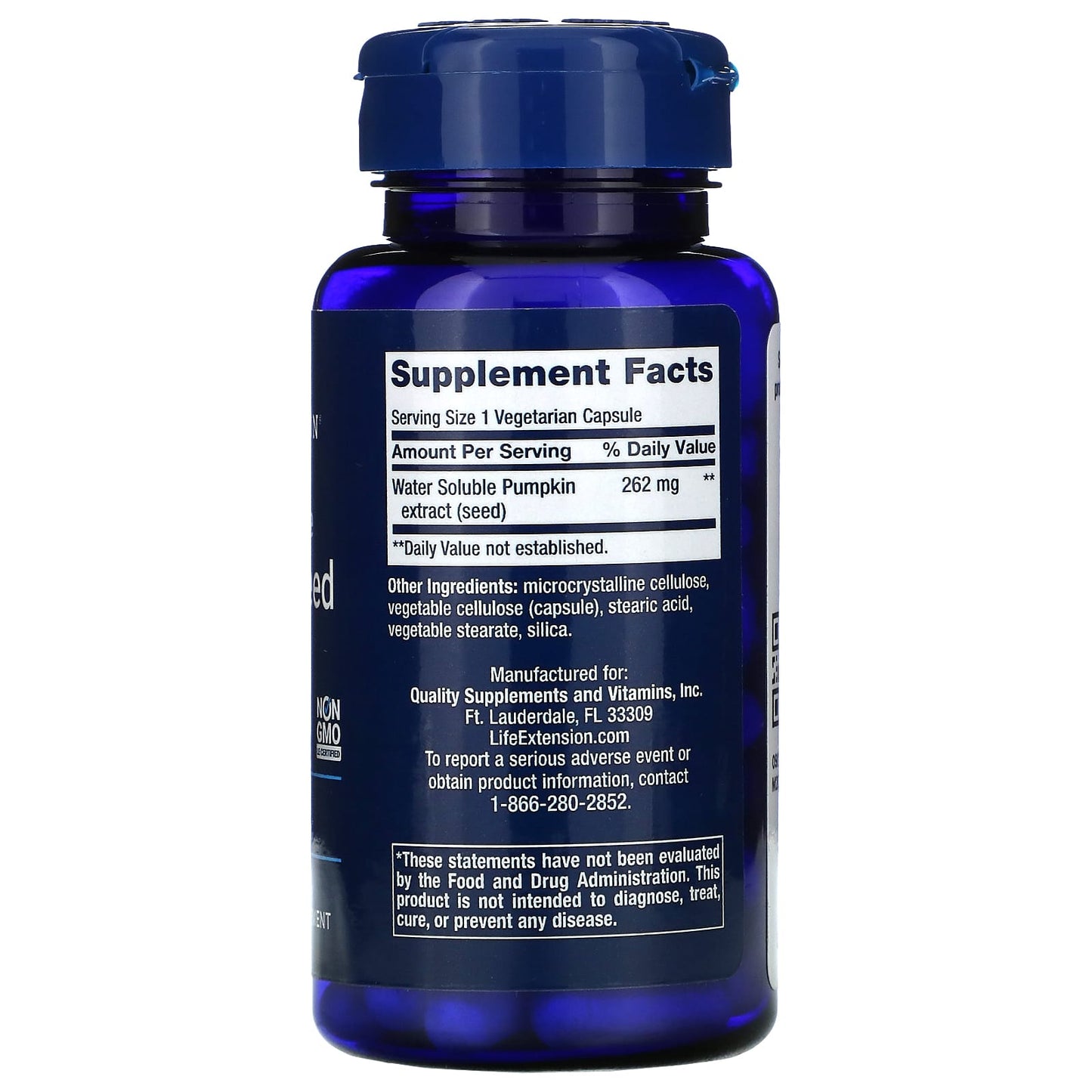Life Extension, Water-Soluble Pumpkin Seed Ex, 60 Capsules UPC 737870120964 | HiLife Vitamins