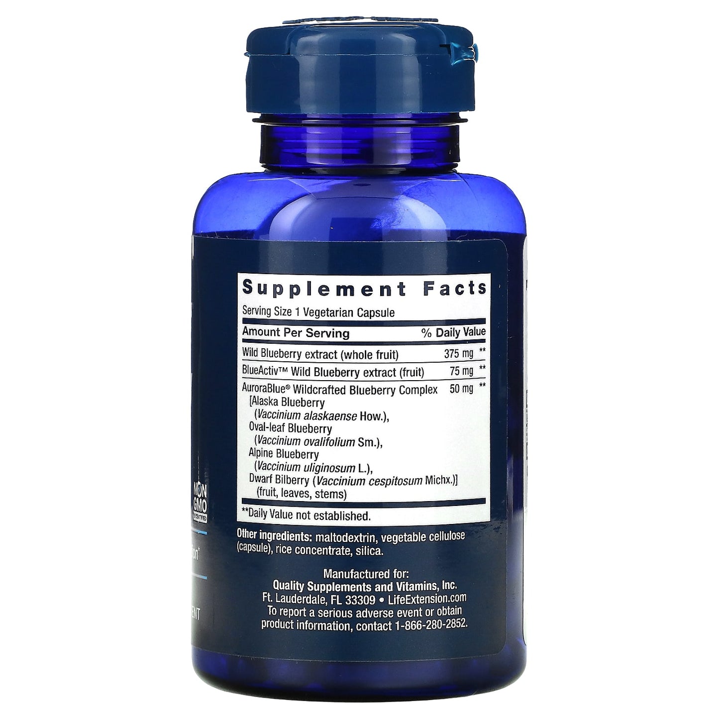 Life Extension, Blueberry Extract Capsules, 60 Capsules UPC 737870121466 | HiLife Vitamins