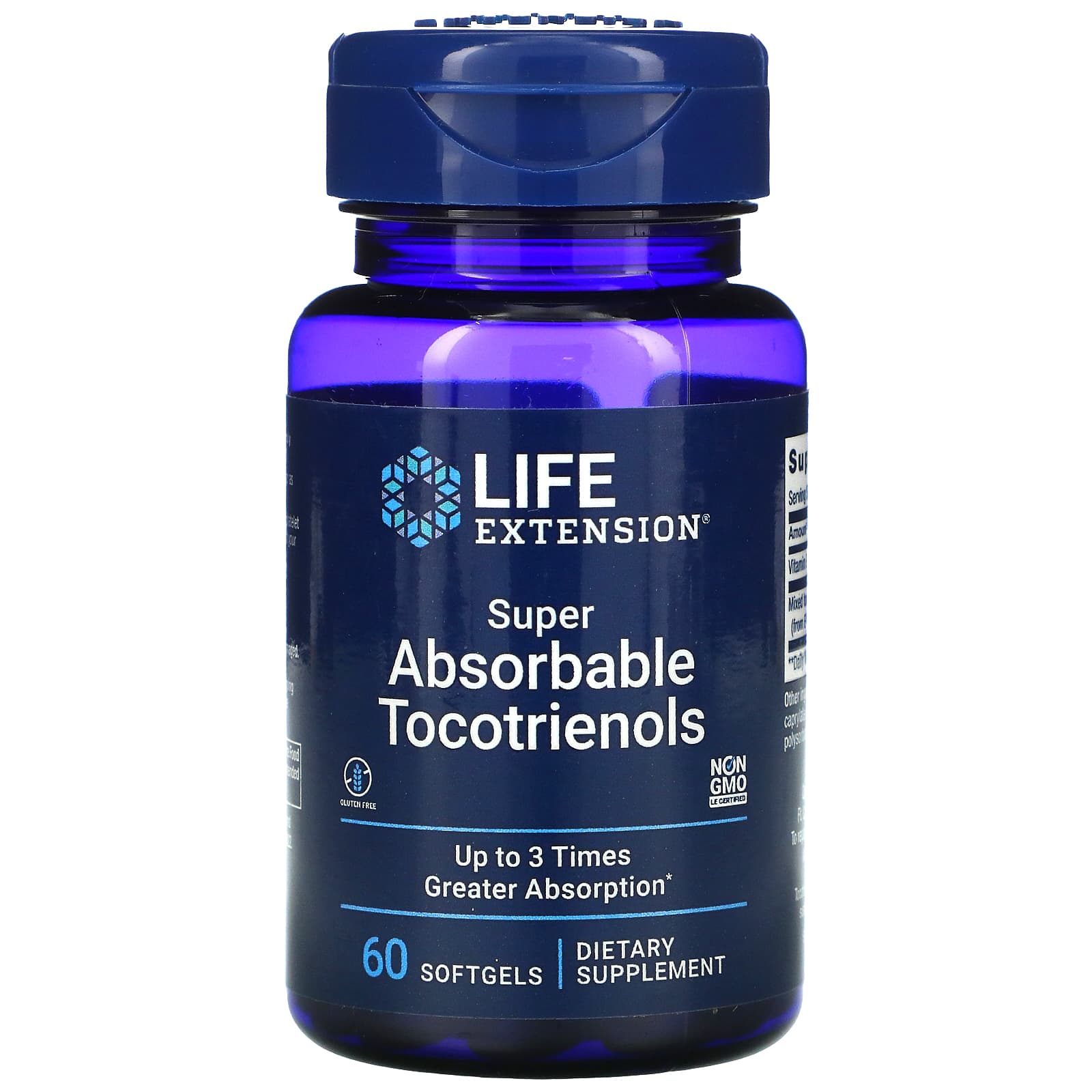Life Extension, Super Absorbable Tocotrienols, 60 Softgels UPC 737870140061 | HiLife Vitamins