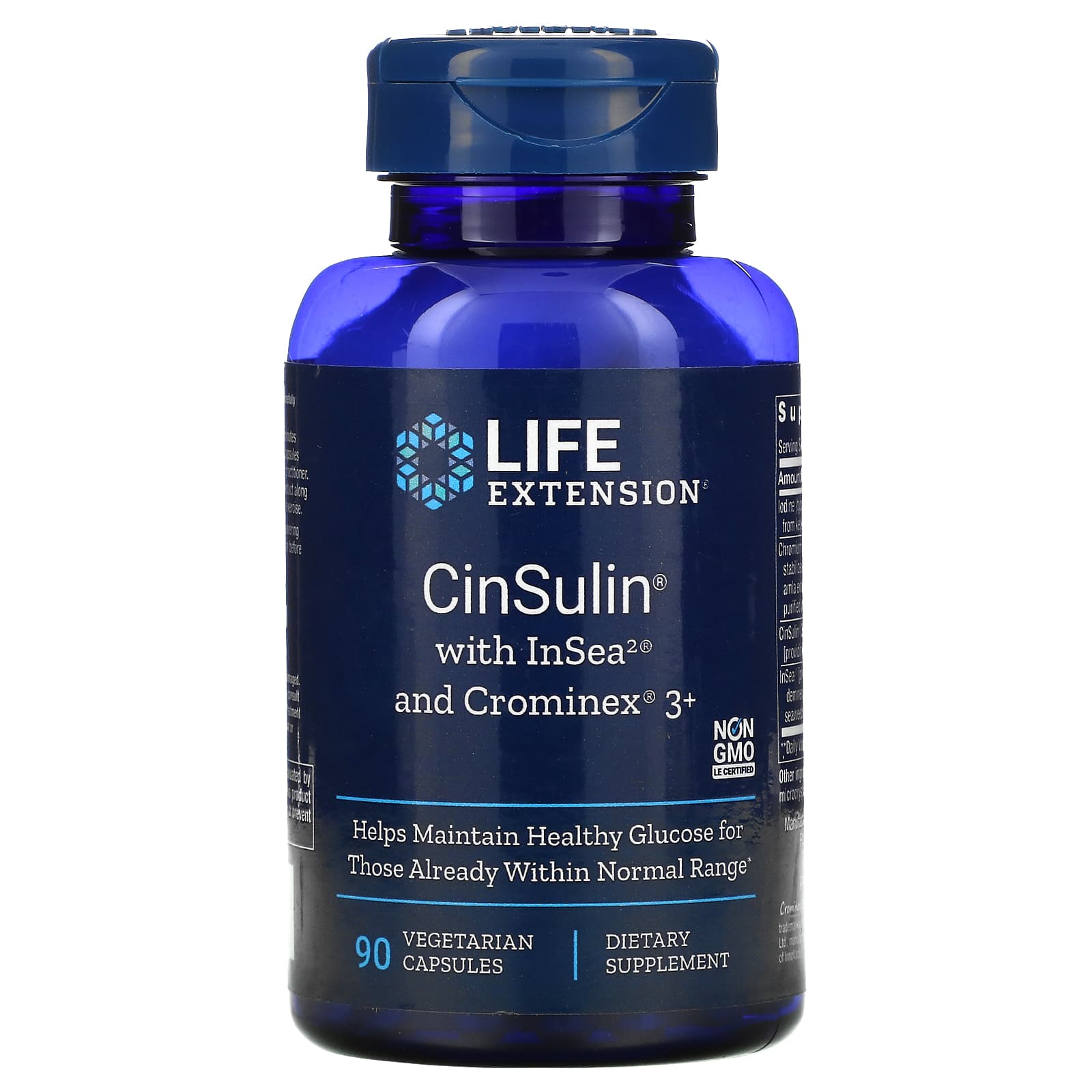 Life Extension, CinSulin with InSea2 and Crom, 90 Capsules UPC 737870150398 | HiLife Vitamins