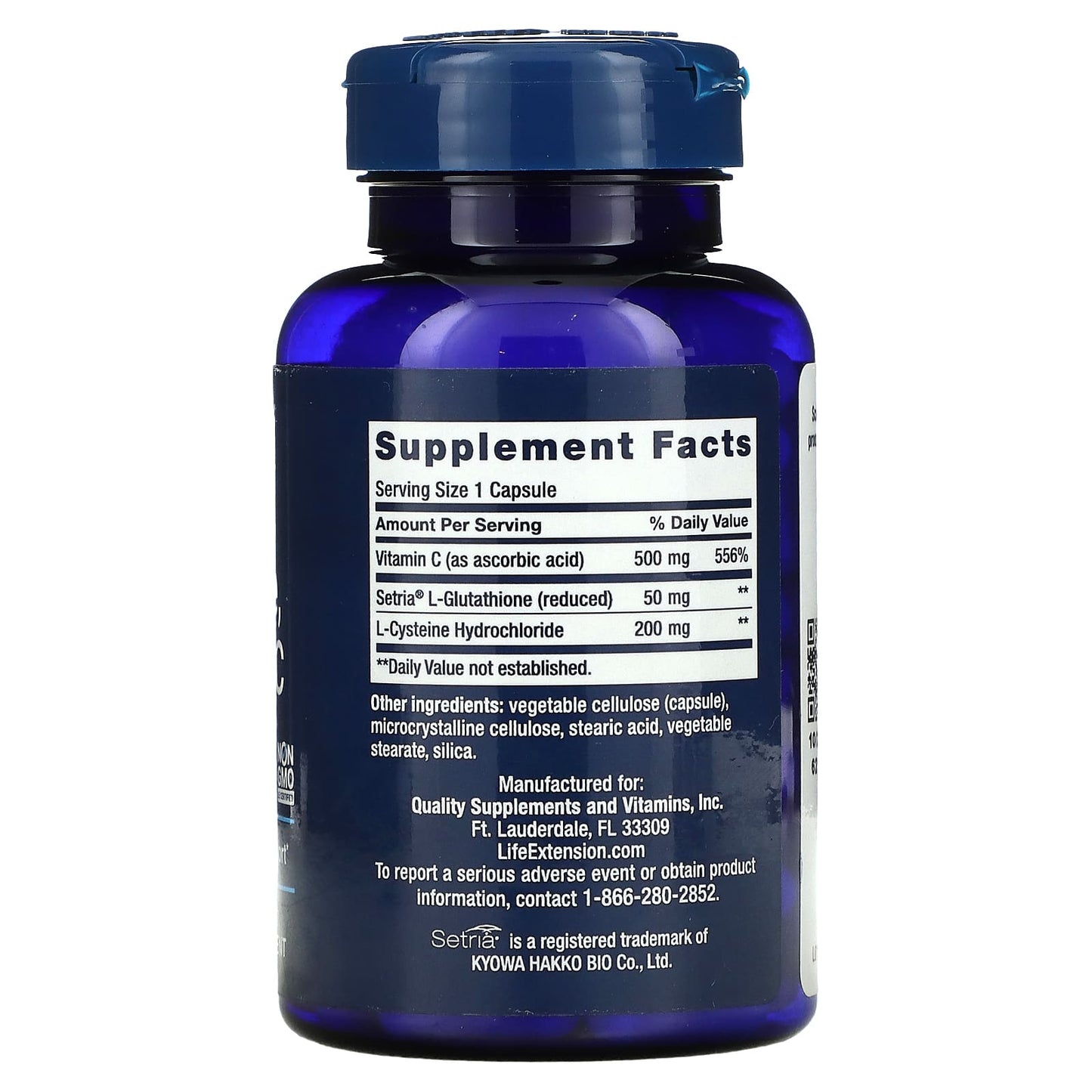 Life Extension, Glutathione, Cysteine & C, 100 Capsules - 737870154112 | Hilife Vitamins