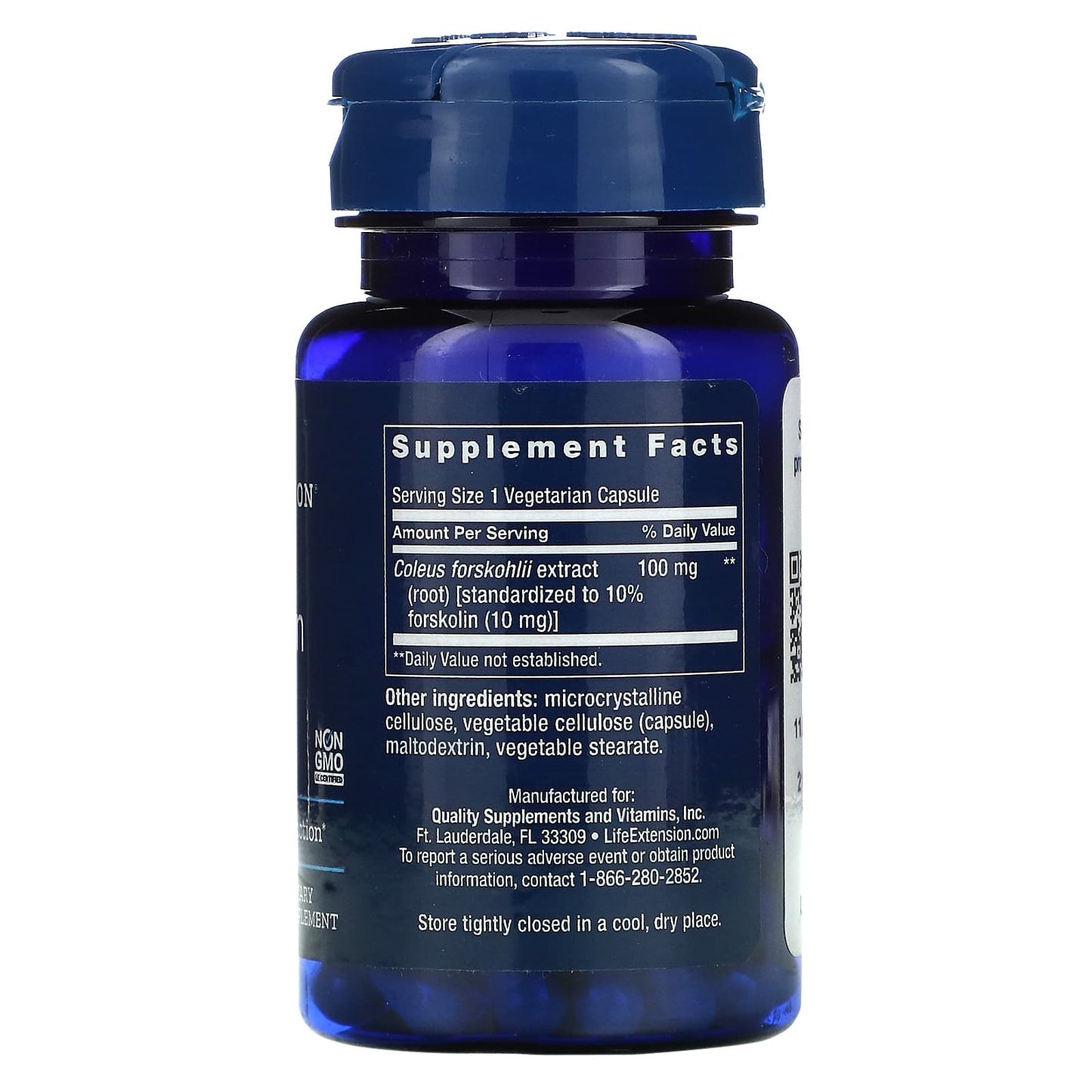 Life Extension, Forskolin, 10 mg, 60 Capsules UPC 737870154464 | HiLife Vitamins