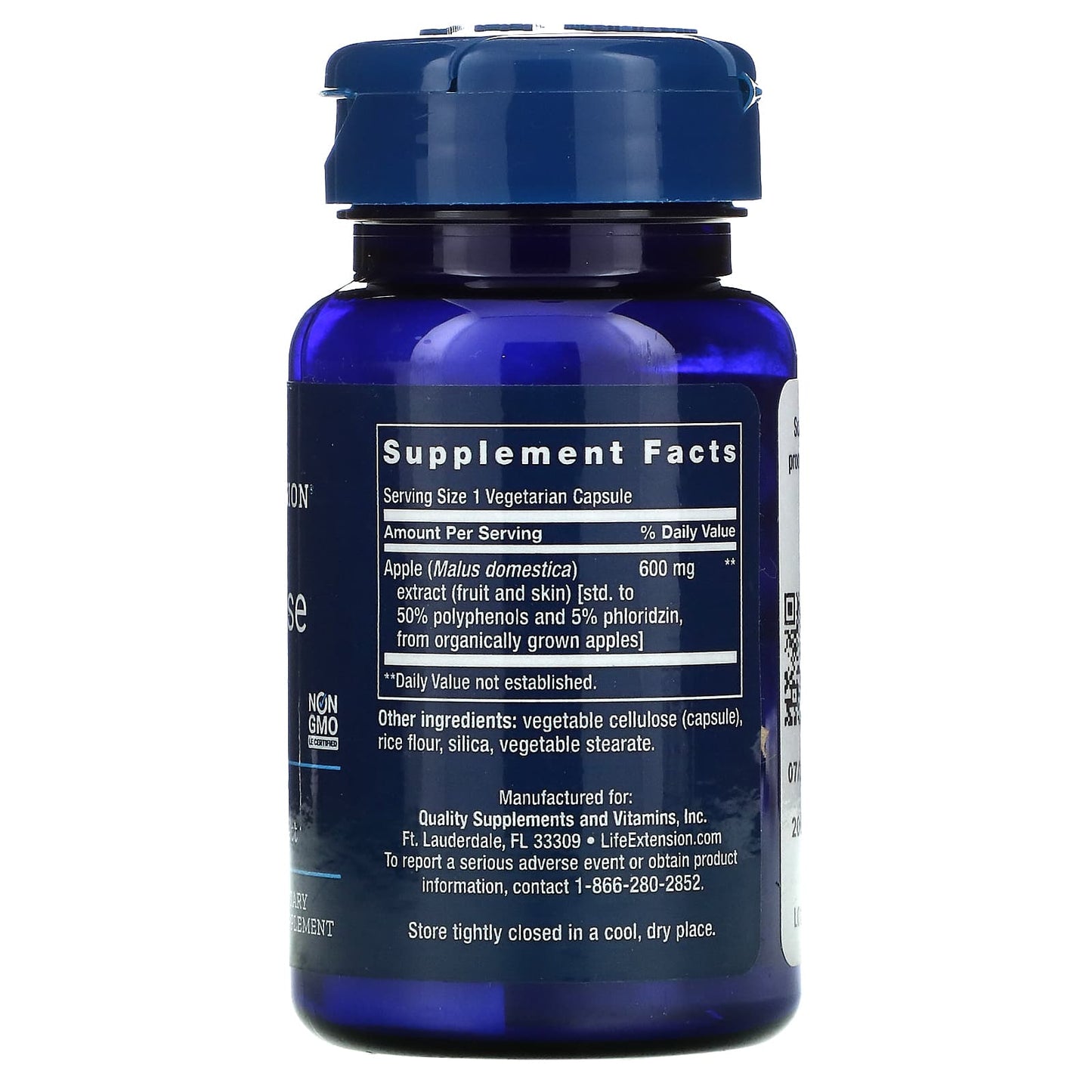 Life Extension, AppleWise, 600 mg, 30 Vegetarian Capsules UPC 737870162506 | HiLife Vitamins