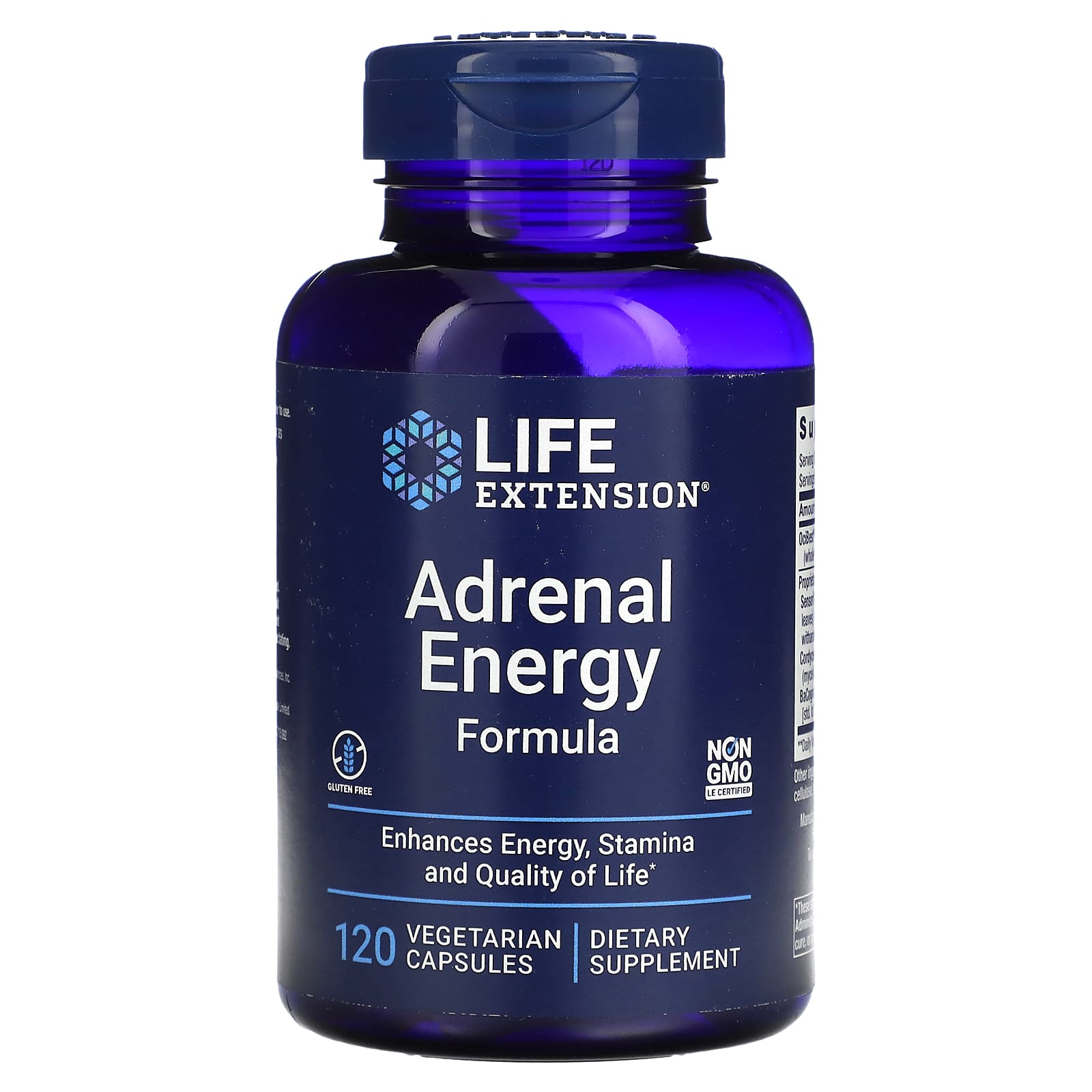 Life Extension, Adrenal Energy Formula, 120 Vegetarian Capsules UPC 737870163008 | HiLife Vitamins
