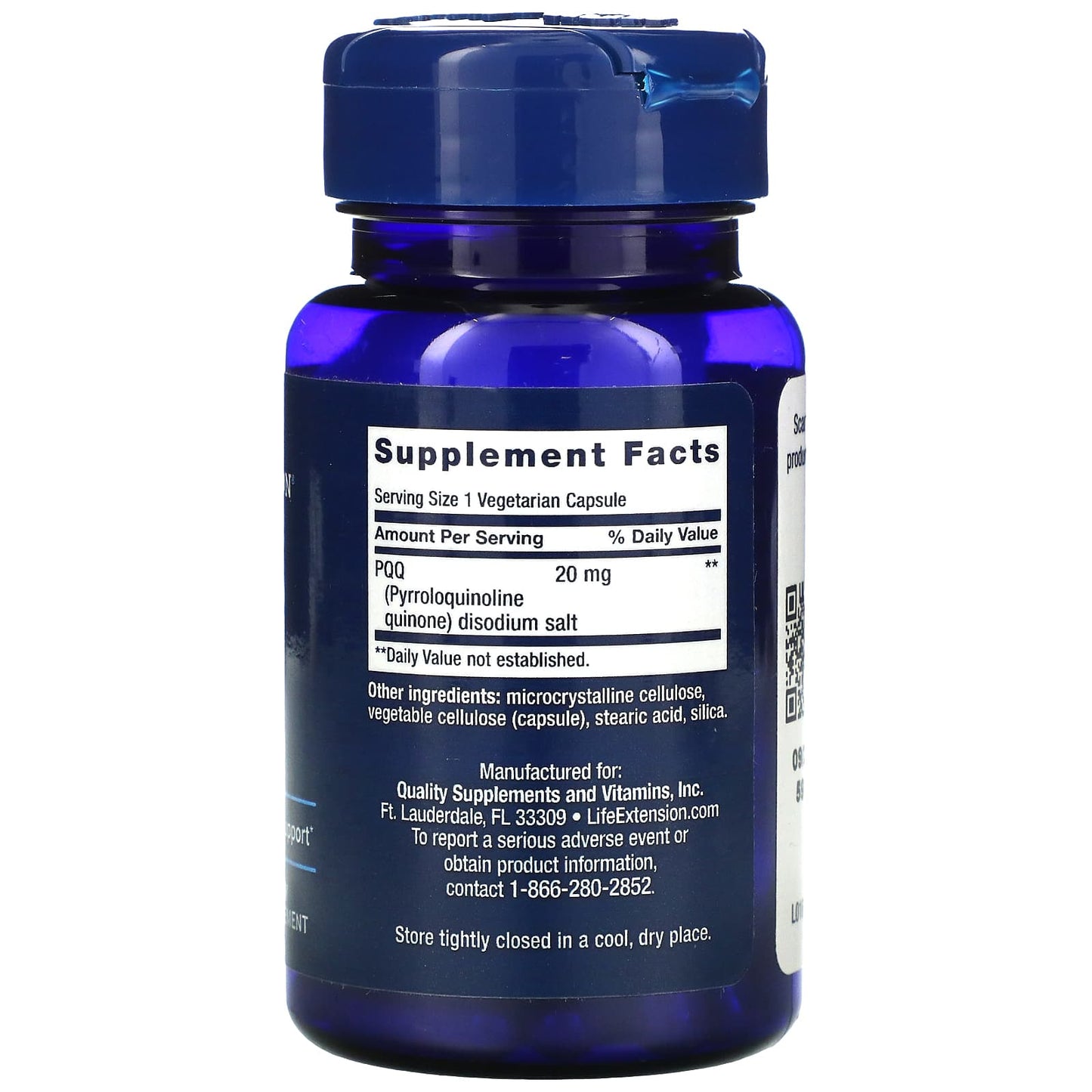 Life Extension, PQQ , 20 mg, 30 Capsules UPC 737870164739 | HiLife Vitamins