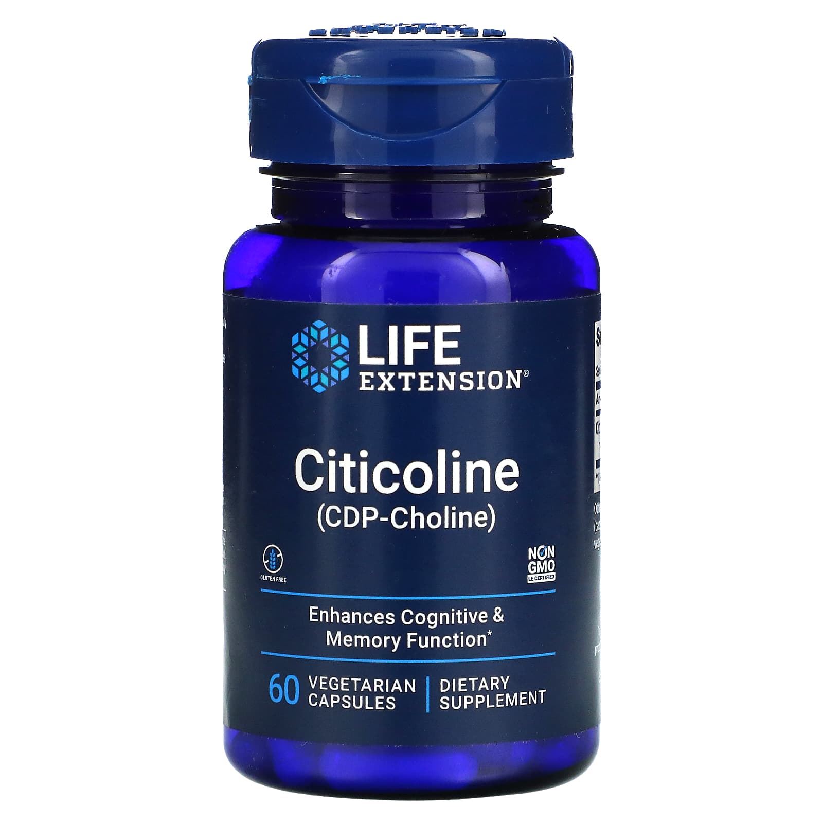 Life Extension, Citicoline (CDP-Choline), 60 Vegetarian Capsules UPC 737870165965 | HiLife Vitamins