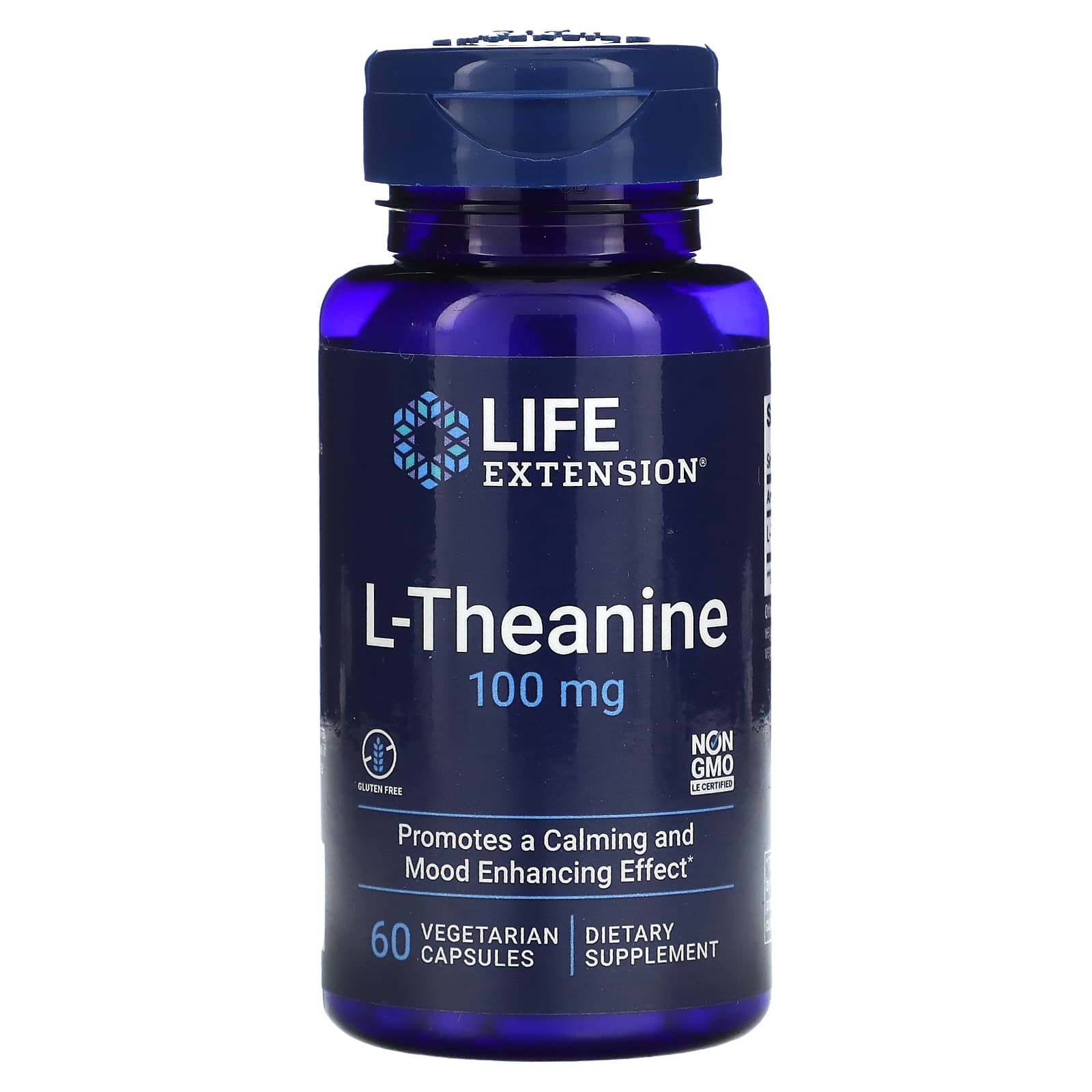 Life Extension, L-Theanine, 100 mg, 60 Capsules UPC 737870168362 | HiLife Vitamins