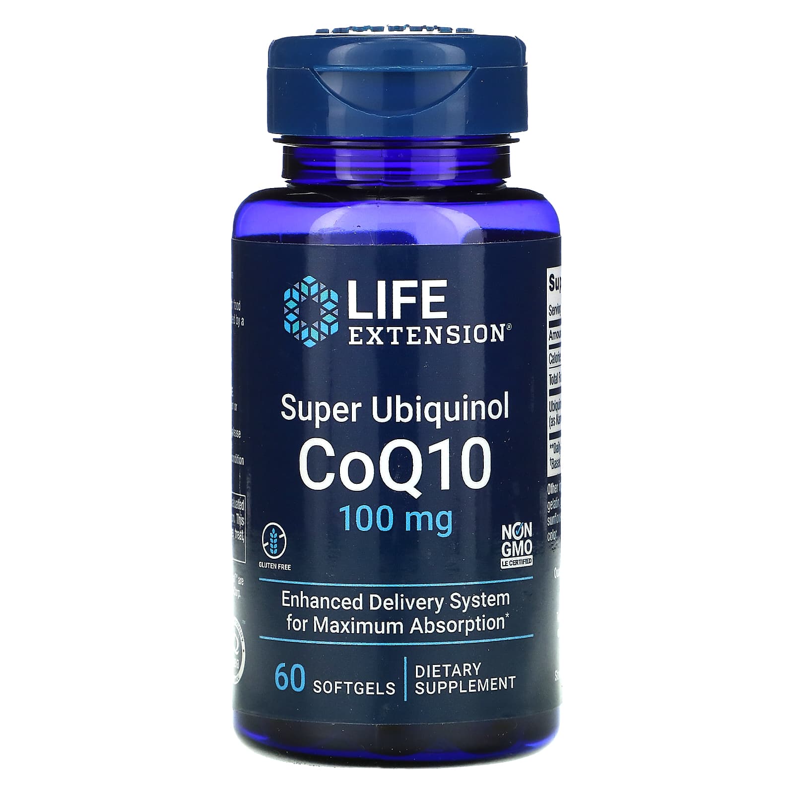 Life Extension, Super Ubiquinol CoQ10, 100 mg, 60 Softgels UPC 737870192961 | HiLife Vitamins