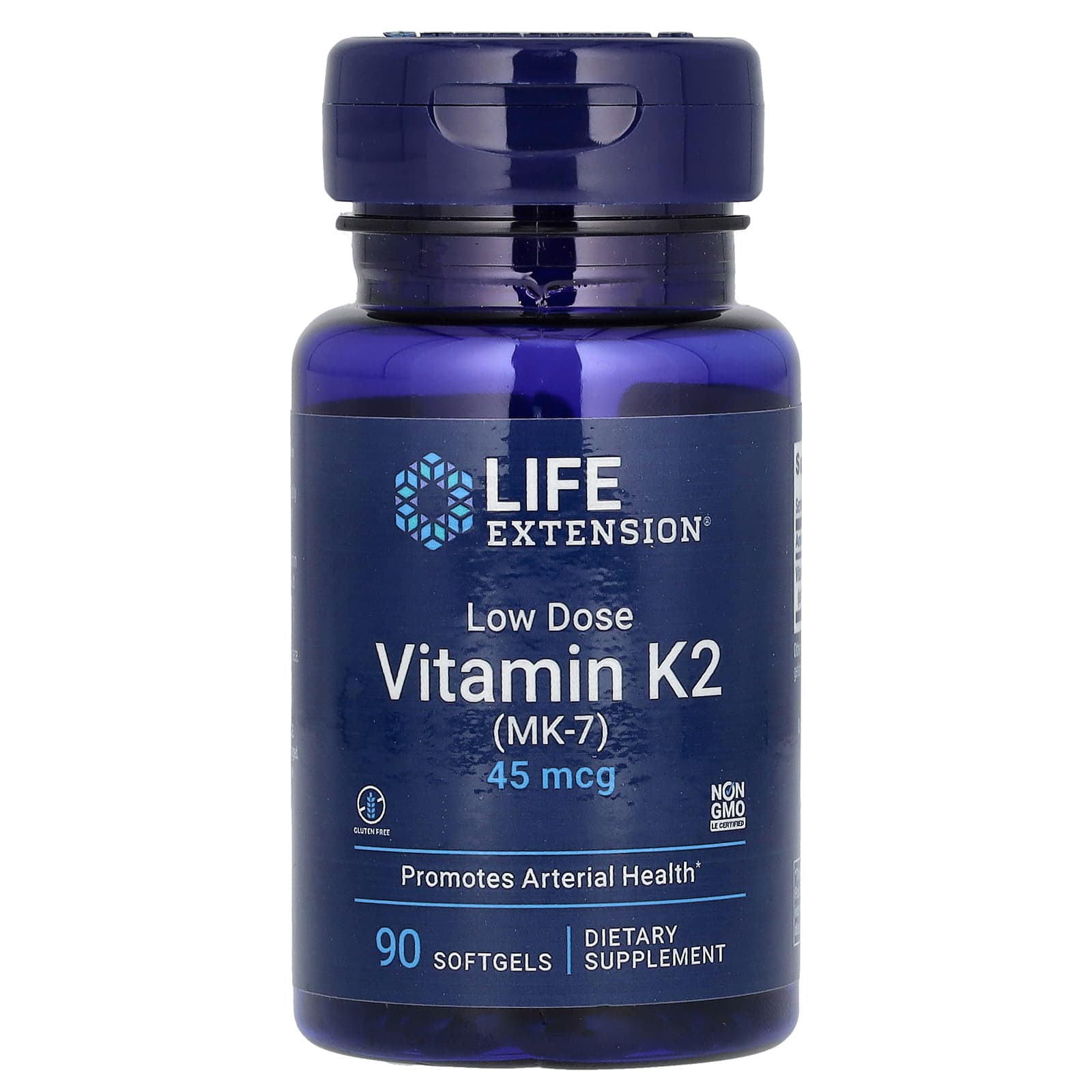 Life Extension, Low Dose Vitamin K2 (MK-7), 45 mcg, 90 Softgels UPC 737870193692 | HiLife Vitamins