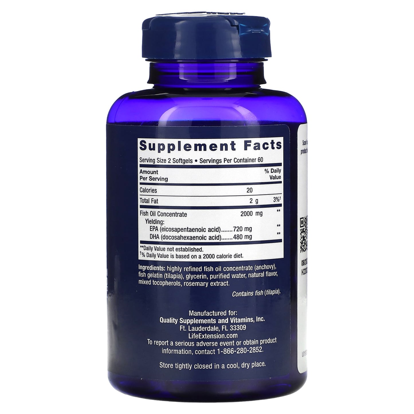 Life Extension, Mega EPA/DHA, 120 Softgels UPC 737870193715 | HiLife Vitamins