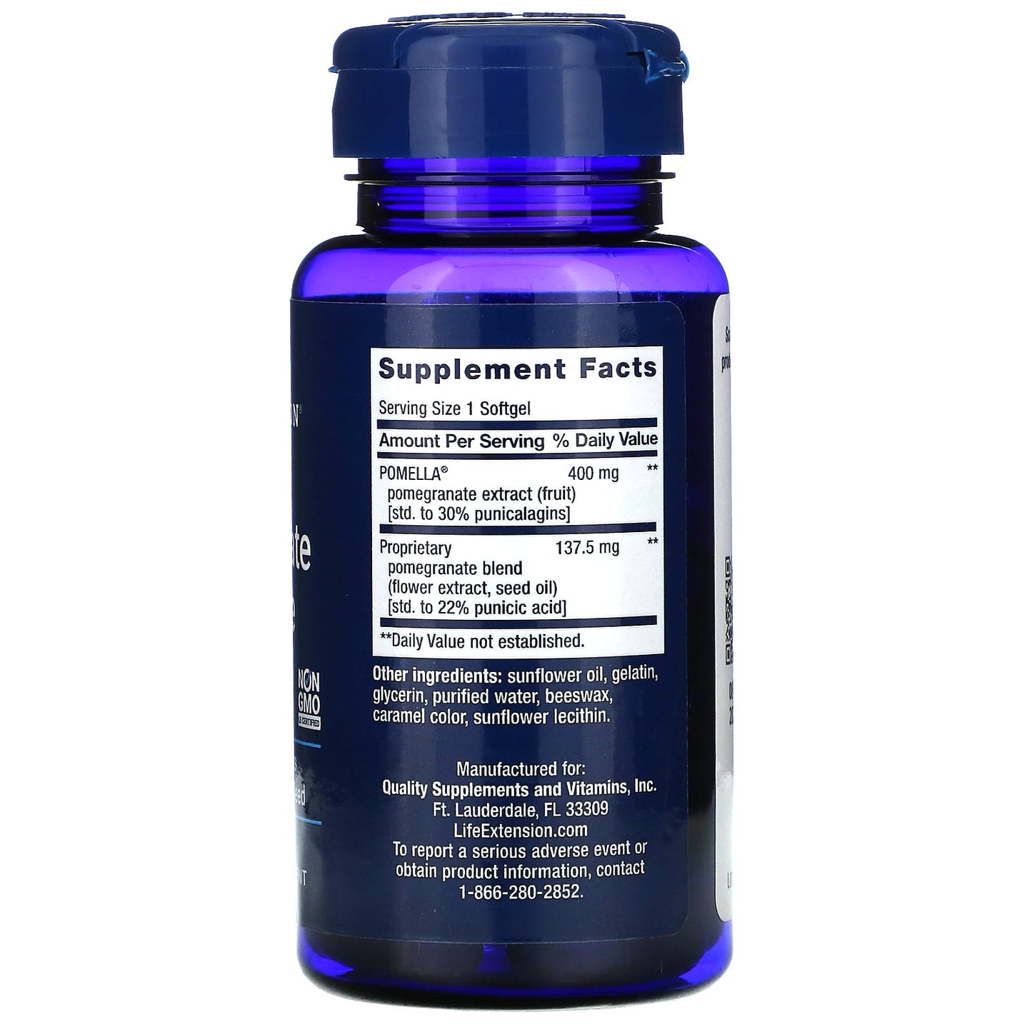 Life Extension, Pomegranate Complete, 30 Softgels UPC 737870195337 | HiLife Vitamins