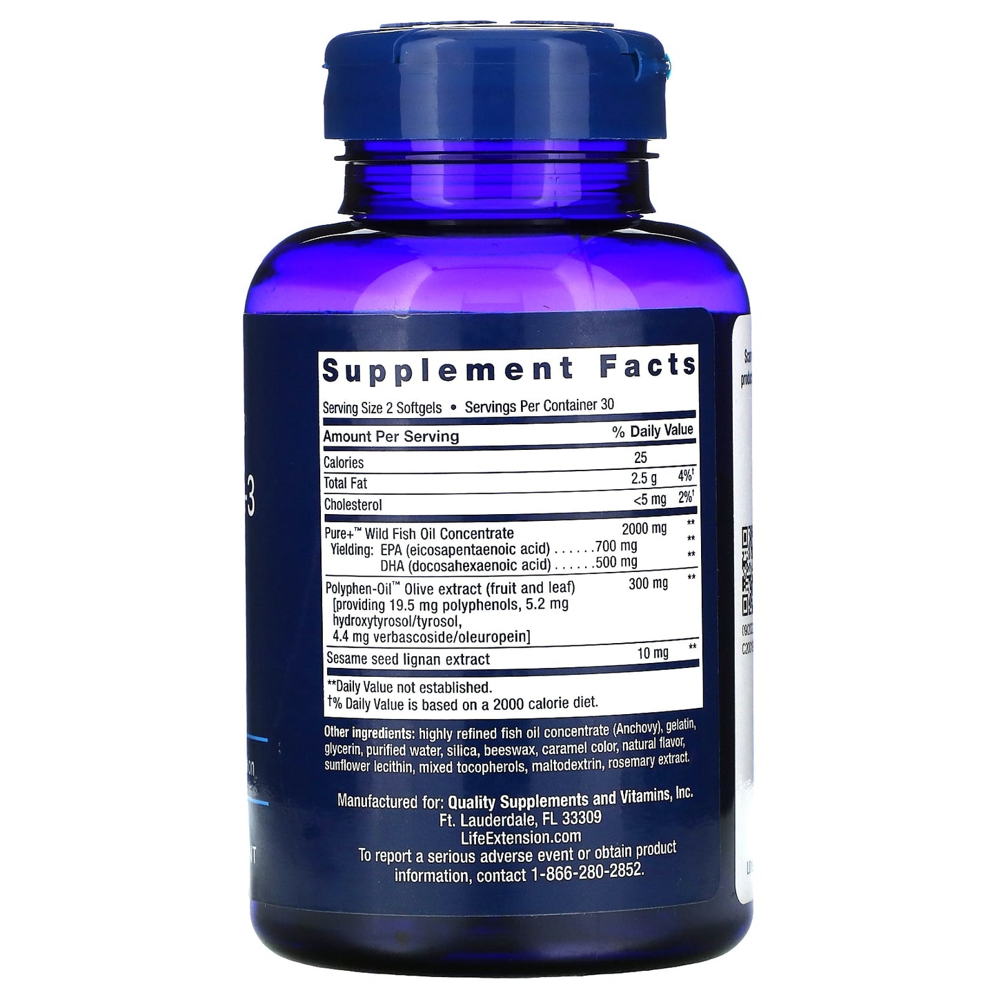Life Extension, Super Omega-3, 60 Softgels UPC 737870198369 | HiLife Vitamins