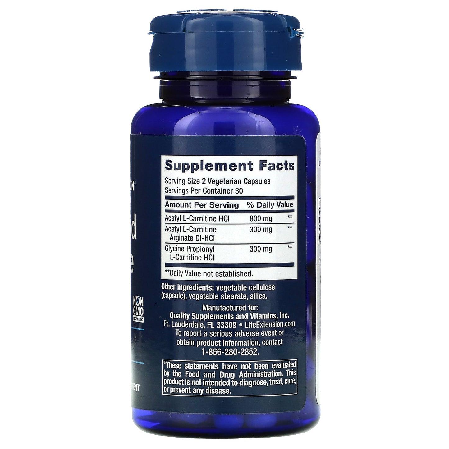 Life Extension, Optimized Carnitine, 60 Capsules UPC 737870201861 | HiLife Vitamins