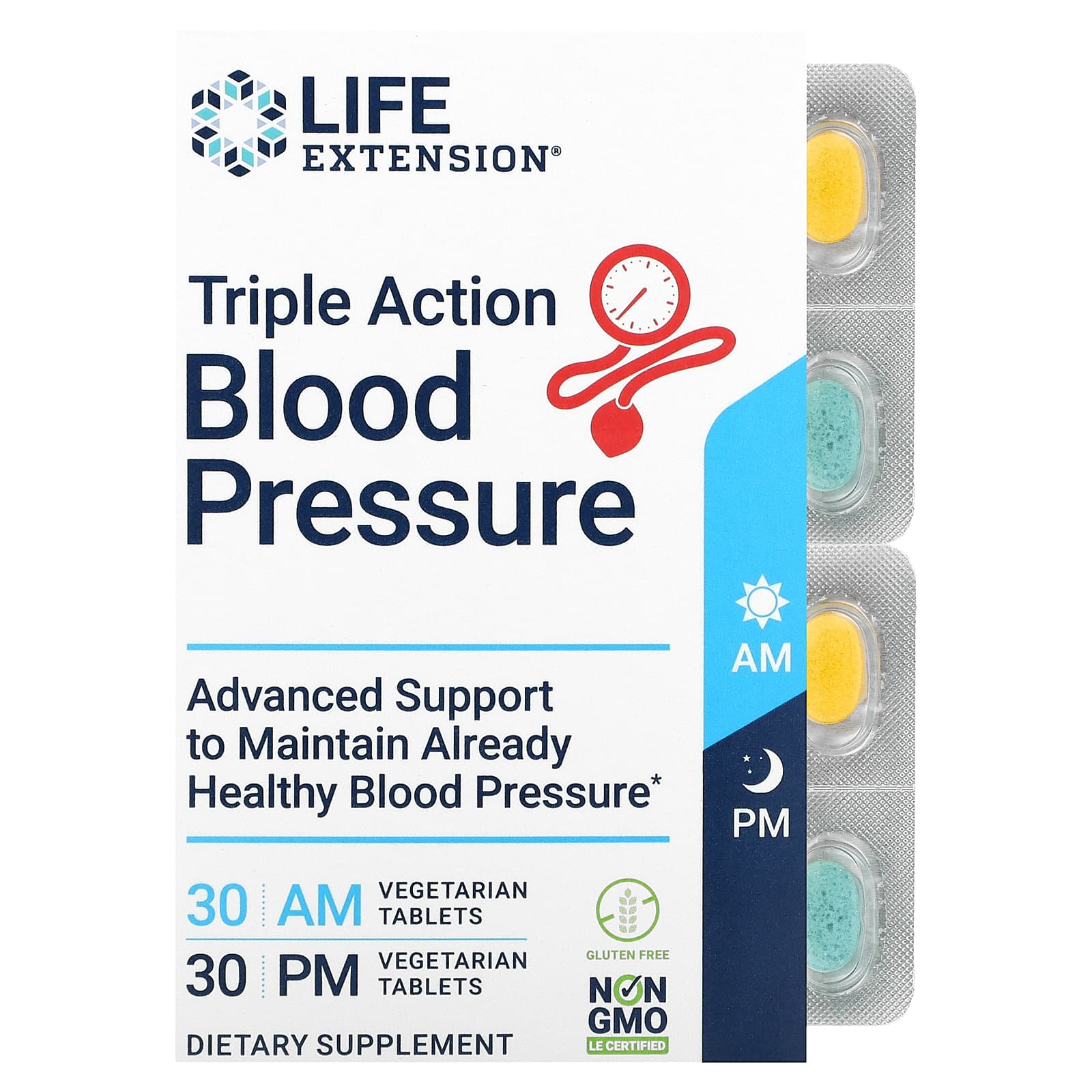Life Extension, Triple Action Blood Pressure,, 60 Tablets UPC 737870202462 | HiLife Vitamins