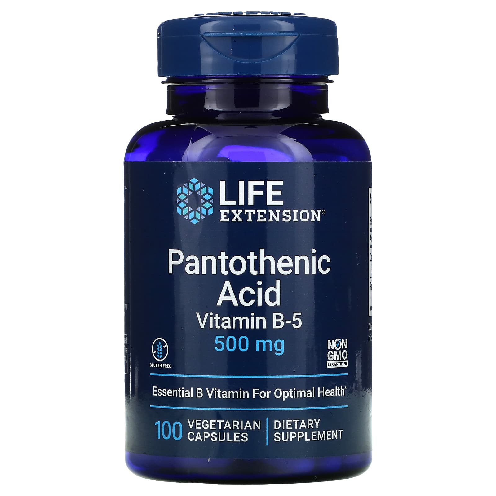 Life Extension, Pantothenic Acid, Vitamin B-5, 100 Vegetarian Capsules UPC 737870202813 | HiLife Vitamins