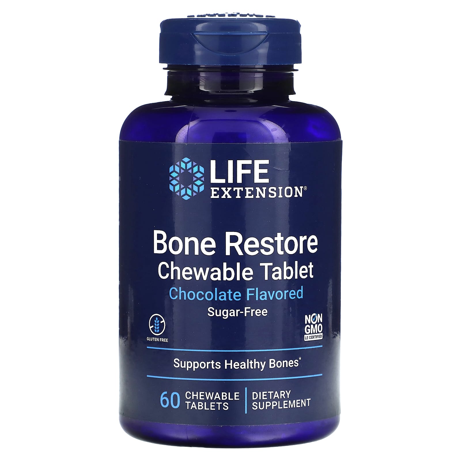 Life Extension, Bone Restore, Sugar-Free, Cho, 60 Chewable Tablets UPC 737870212300 | HiLife Vitamins